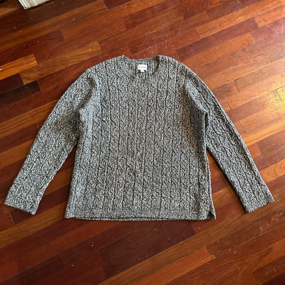 Frank & Oak Textured Gray Crewneck Sweater